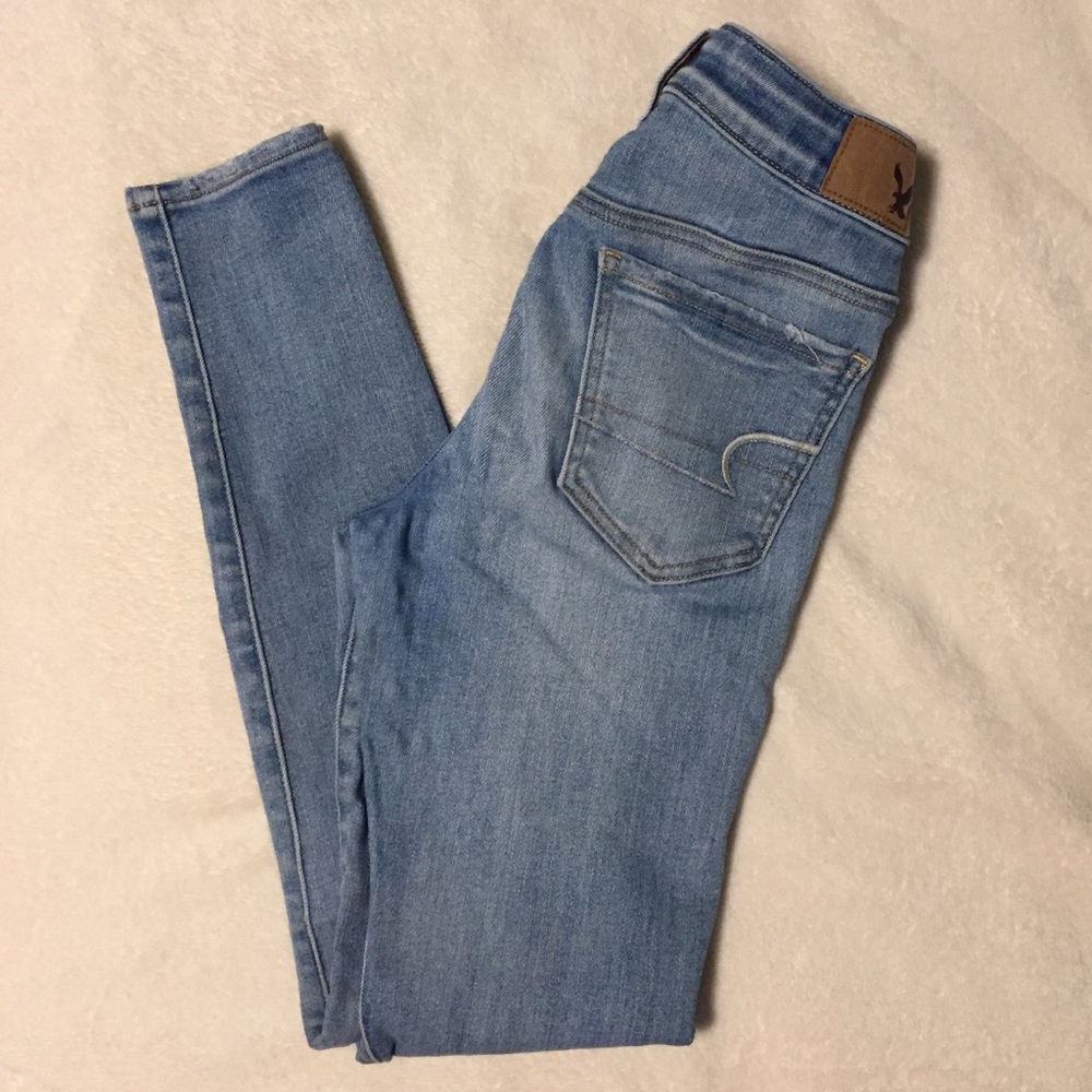 AEO Super Super Stretch Light Wash Jeggings Jeans